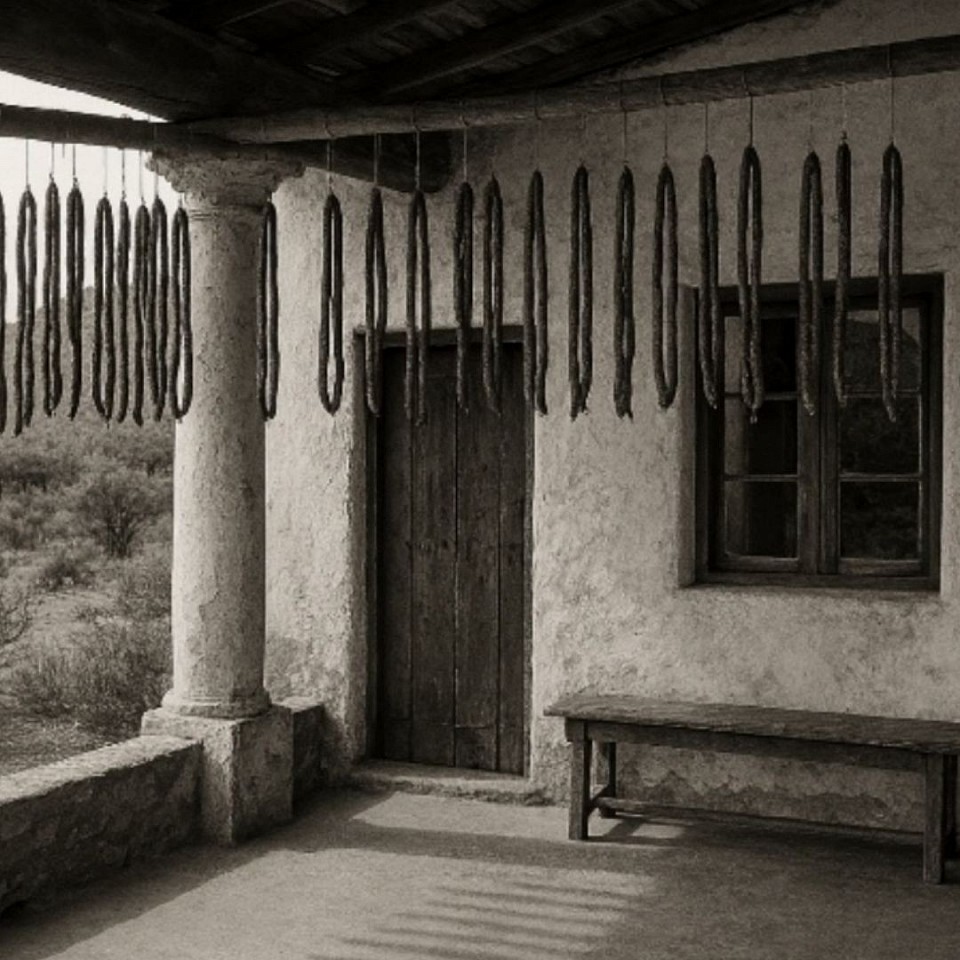 A traditional stoep‑based drying method commonly practiced in the Klein Karoo